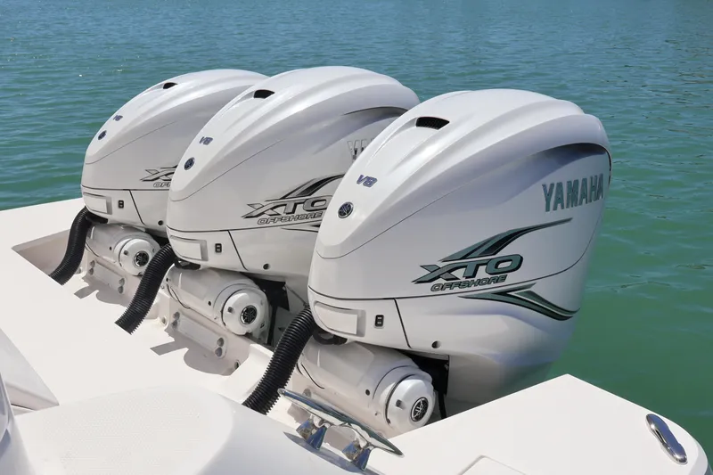 Slide: The Image of Modern kitchen appliances in a 2021 Regal 42 XO yacht interior. - 31