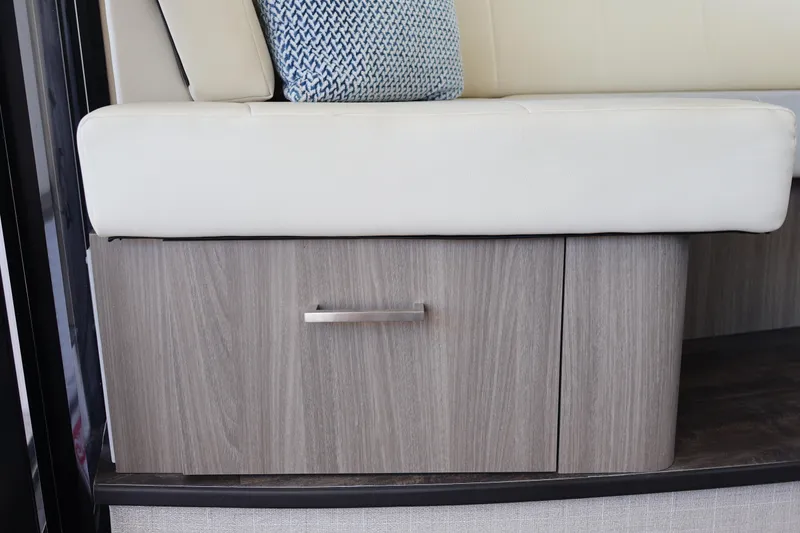 Slide: The Image of Modern kitchen area in a 2021 Regal 42 XO yacht with sleek countertop and sink. - 50