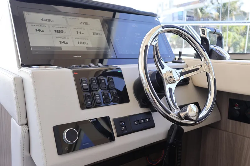 Slide: The Image of Modern bathroom interior of 2021 Regal 42 XO yacht with sink and toilet. - 53