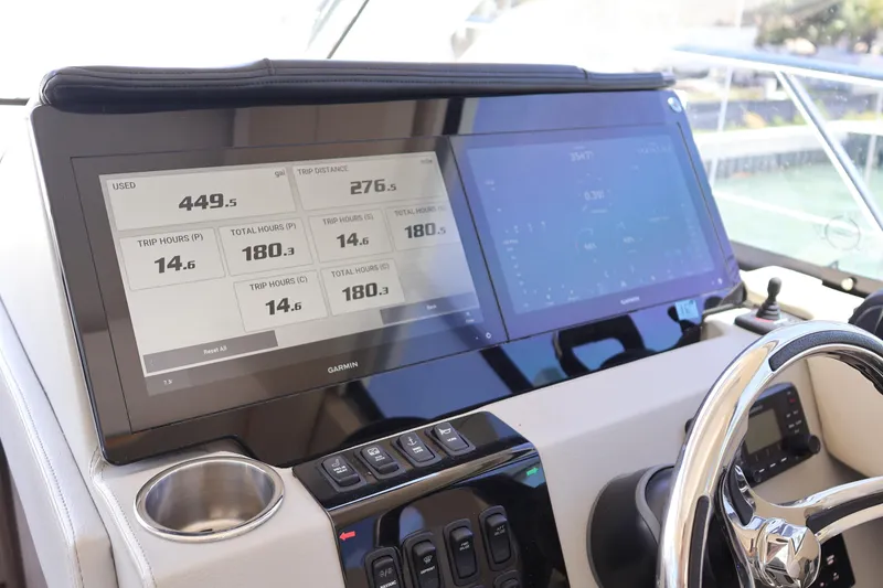 Slide: The Image of Modern white sink in 2021 Regal 42 XO yacht bathroom. - 54