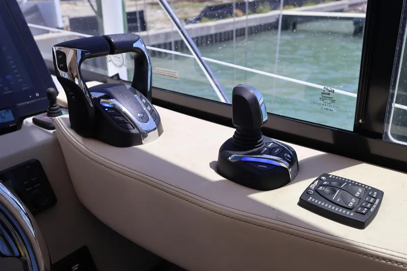 Slide: The Image of Luxurious cabin interior of 2021 Regal 42 XO yacht with cozy bed and modern design. - 55