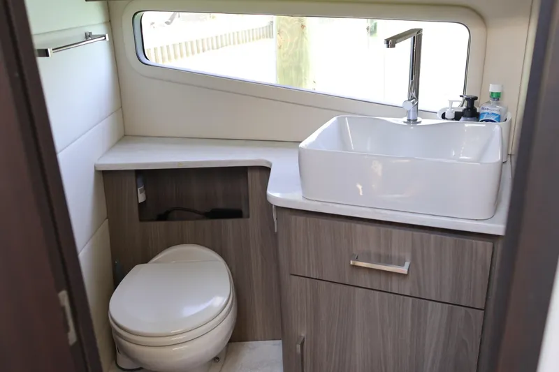 Slide: The Image of Luxurious interior of 2021 Regal 42 XO yacht with elegant seating and modern design. - 65