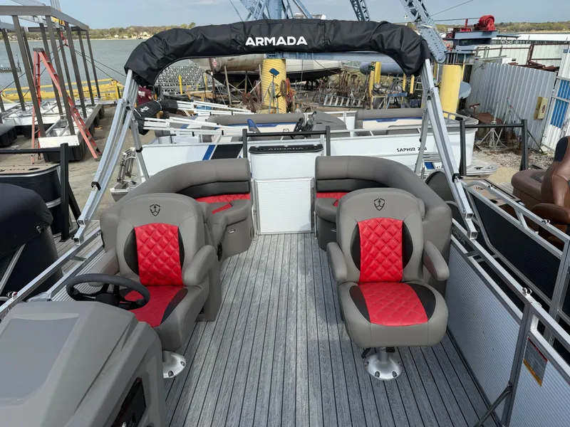 Slide: The Image of Armada Drakkar 248 Tritoon w/200HP Suzuki & Tandem axle trailer 2025 - 3