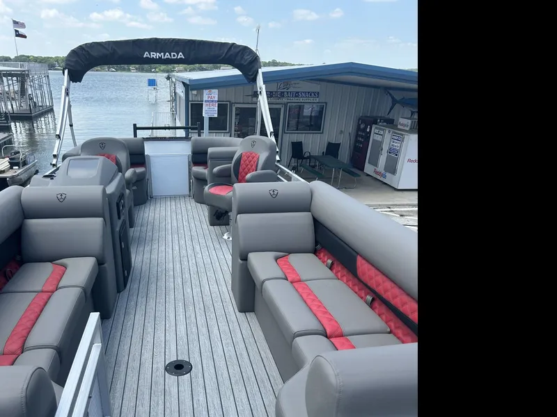 Slide: The Image of Armada Drakkar 248 Tritoon w/200HP Suzuki & Tandem axle trailer 2025 - 8