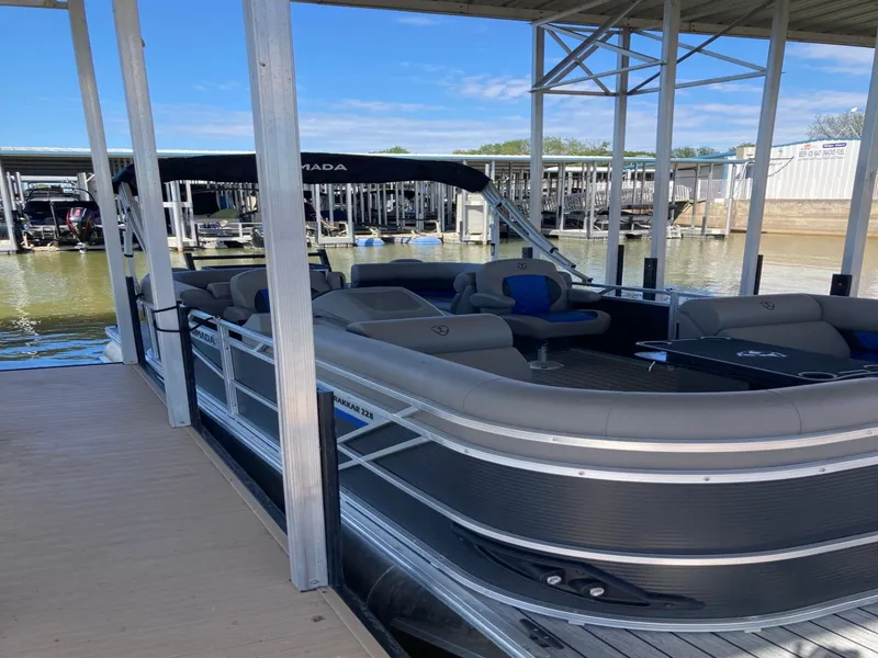 Slide: The Image of Armada Drakkar Fish 228 Tritoon w/150 HP Suzuki & Tandem Axle Trailer 2025 - 10