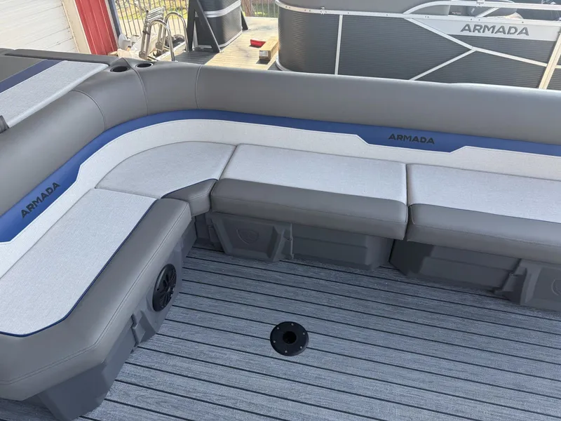 Slide: The Image of Armada Saphir 23CR 23' Sports Configured Tritoon w/140HP Suzuki & Tandem Axle Trailer 2025 - 8