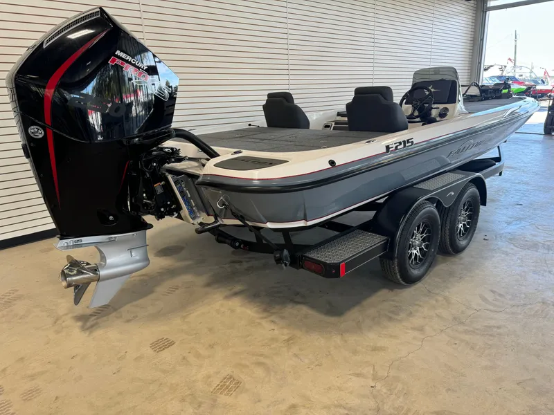 Slide: The Image of Falcon Boats F215 with 250HP Mercury ProXS and custom tandem axle trailer 2025 - 3