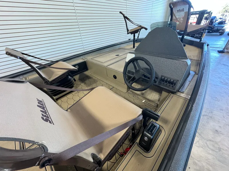 Slide: The Image of SeaArk Flex 19 with 150HP Suzuki and custom tandem axle trailer 2025 - 6