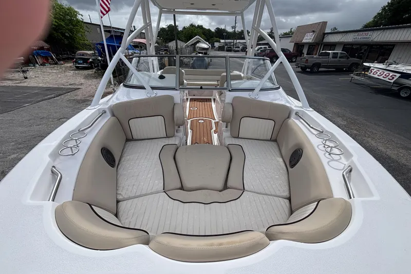 Slide: The Image of 2019 Sea Fox 226 Traveler boat interior with spacious seating and cup holders. - 13