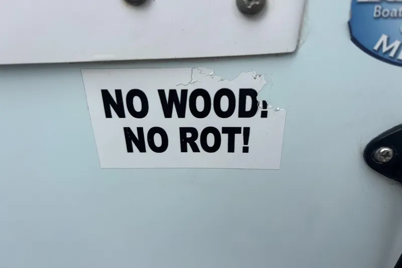 Slide: The Image of Sticker on 2019 Sea Fox 226 Traveler boat reads "No Wood! No Rot!" - 57