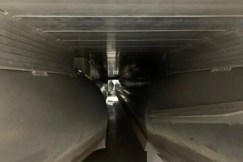 Slide: The Image of Interior view of a 2019 Veranda Relax VR25RC pontoon boat hull. - 20