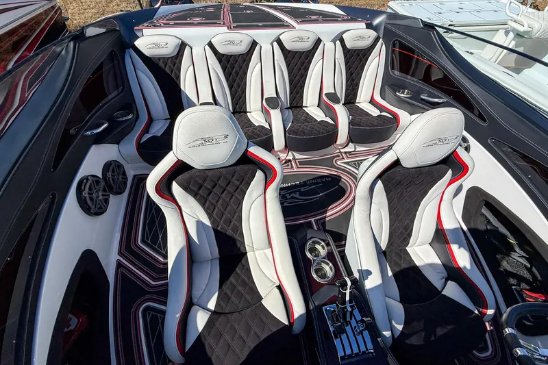 Slide: The Image of Luxurious interior of 2018 MTI 340X boat with stylish seating and modern design. - 22