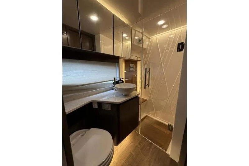 Slide: The Image of Luxurious bathroom interior of 2017 Regal 42 Grande Coupe yacht. - 25