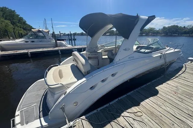Slide: The Image of 2011 Chaparral 270 Signature boat docked on a sunny day. - 6