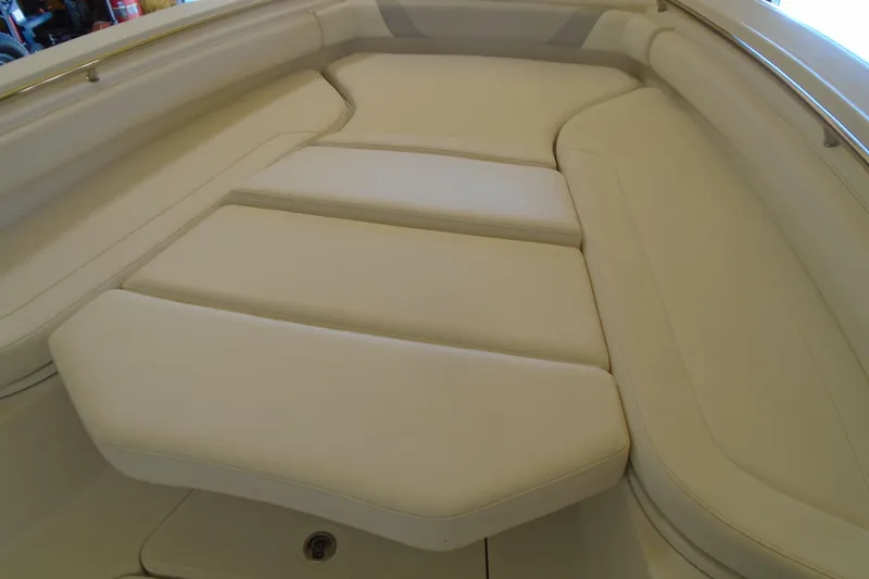 Slide: The Image of Luxurious seating area on a 2011 Boston Whaler 330 Outrage boat. - 17