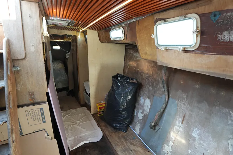 Slide: The Image of Interior of 1990 Endeavour 43 Center Cockpit sailboat under renovation. - 12