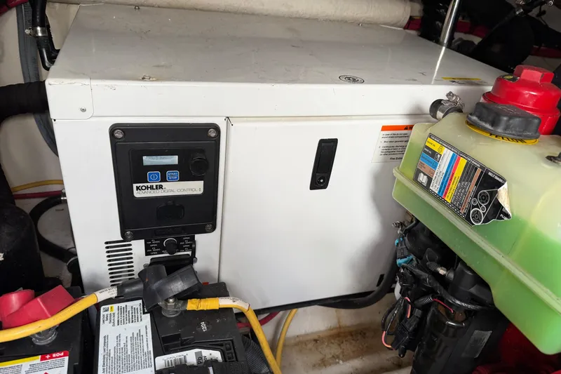 Slide: The Image of Engine compartment of a 2017 Monterey 355 Sport Yacht with Kohler generator. - 25