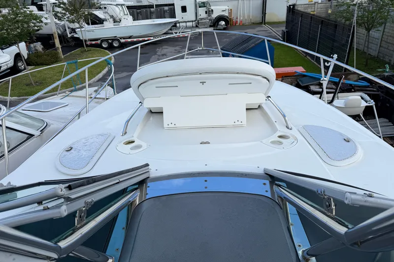 Slide: The Image of 2017 Monterey 355 Sport Yacht deck view, showcasing sleek design and spacious layout. - 34