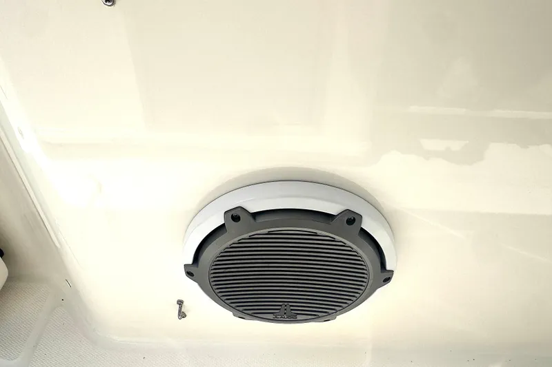 Slide: The Image of Speaker on 2014 Boston Whaler 350 Outrage boat side gunnel. - 32
