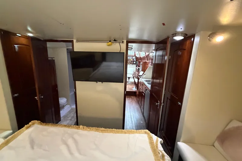 Slide: The Image of Interior of 2011 Custom Build 50' Ketch with wood finishes and modern amenities. - 52