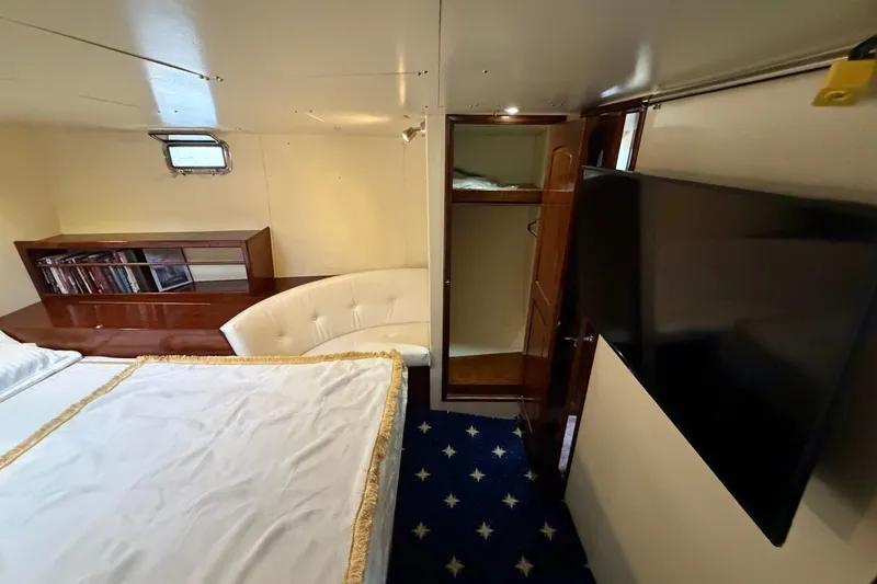 Slide: The Image of Luxurious cabin interior of 2011 Custom Build 50' Ketch with elegant furnishings and modern amenities. - 50