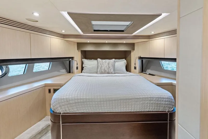 Slide: The Image of Luxurious bedroom interior of 2018 Sunseeker 75 Sport Yacht with modern design. - 64