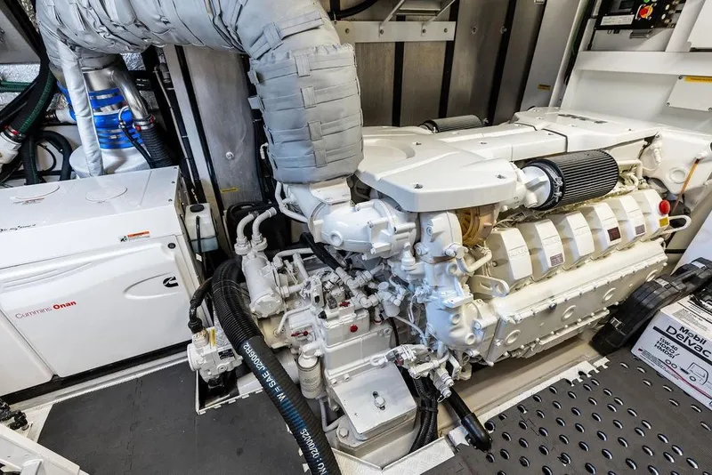 Slide: The Image of Engine room of 2018 Sunseeker 75 Sport Yacht with Cummins Onan generator. - 69