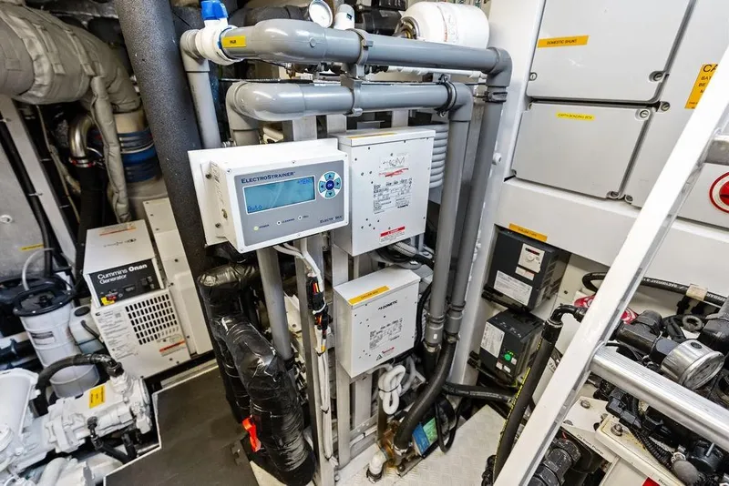 Slide: The Image of Engine room of 2018 Sunseeker 75 Sport Yacht with advanced control systems. - 70