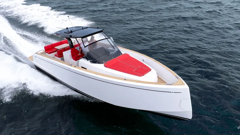 Slide: The Image of 2023 Pardo Yachts 38 cruising on open water. - 17