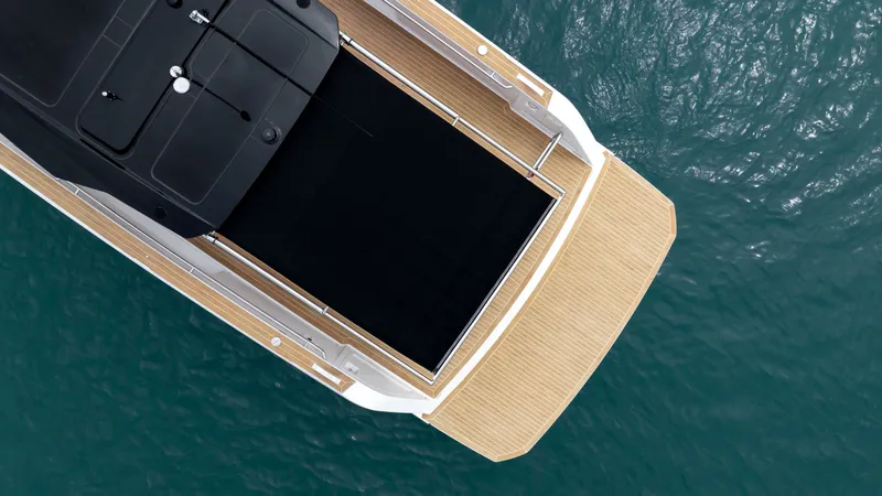 Slide: The Image of Aerial view of 2023 Pardo Yachts 38 on the water. - 4