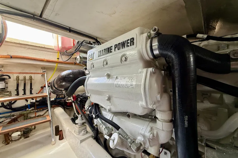 Slide: The Image of Engine room of 2003 Riviera 40 Flybridge with CAT Marine Power engine. - 99