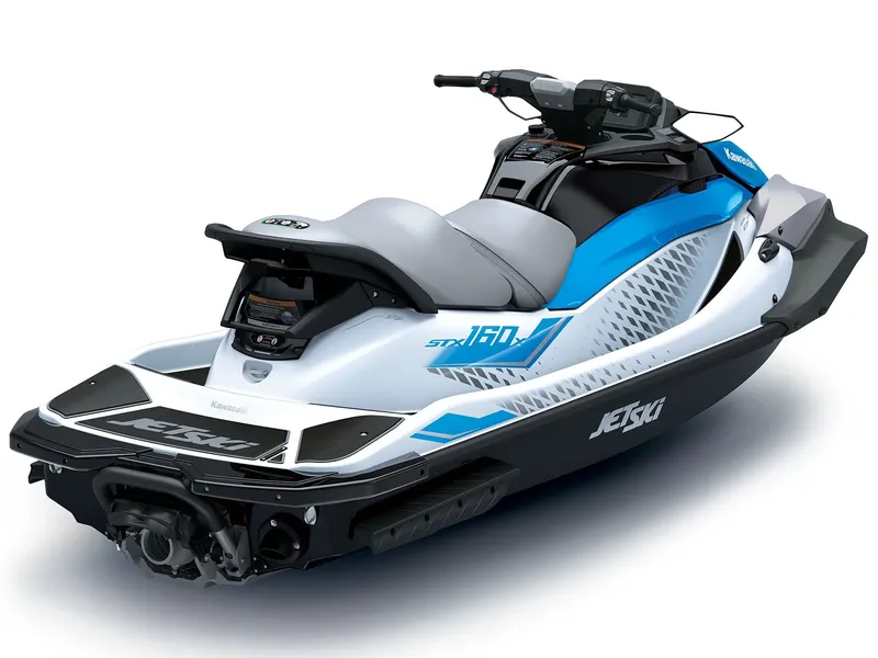 Slide: The Image of 2026 Kawasaki Jet Ski STX 160X in blue and white. - 5
