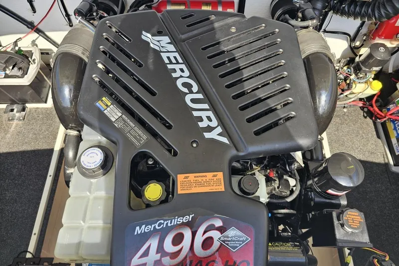 Slide: The Image of Engine of a 2001 Powerquest 280 Silencer boat with MerCruiser 496 MAG HO. - 77