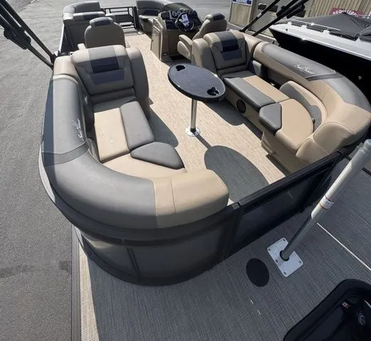 Slide: The Image of SunChaser Geneva Sport 23 LR DH Tri-Toon w/150 and Trailer 2026 - 14