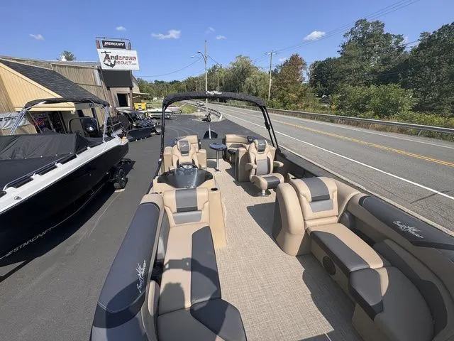 Slide: The Image of SunChaser Geneva Sport 23 LR DH Tri-Toon w/150 and Trailer 2026 - 17