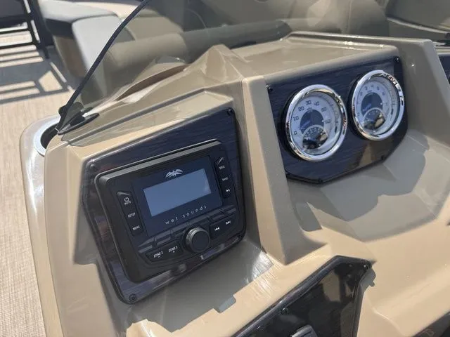 Slide: The Image of SunChaser Geneva Sport 23 LR DH Tri-Toon w/150 and Trailer 2026 - 27