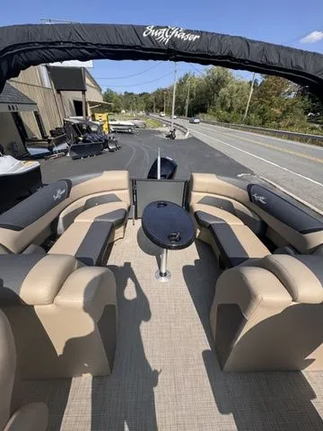 Slide: The Image of SunChaser Geneva Sport 23 LR DH Tri-Toon w/150 and Trailer 2026 - 3