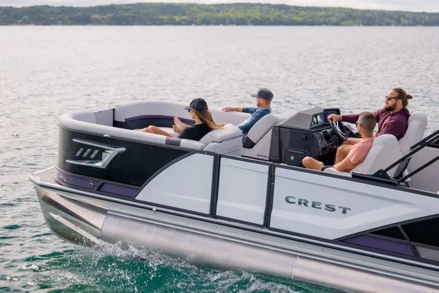 Slide: The Image of Crest Caribbean 230 SLS Tri-Toon w/200hp, Trailer, Exten 2025 - 40