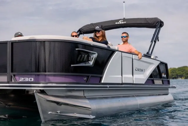 Slide: The Image of Crest Caribbean 230 SLS Tri-Toon w/200hp, Trailer, Exten 2025 - 9