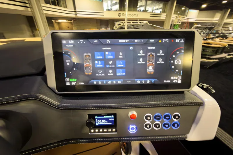 Slide: The Image of 2026 Montara Surf Boss EVO dashboard with advanced touchscreen controls and navigation display. - 22