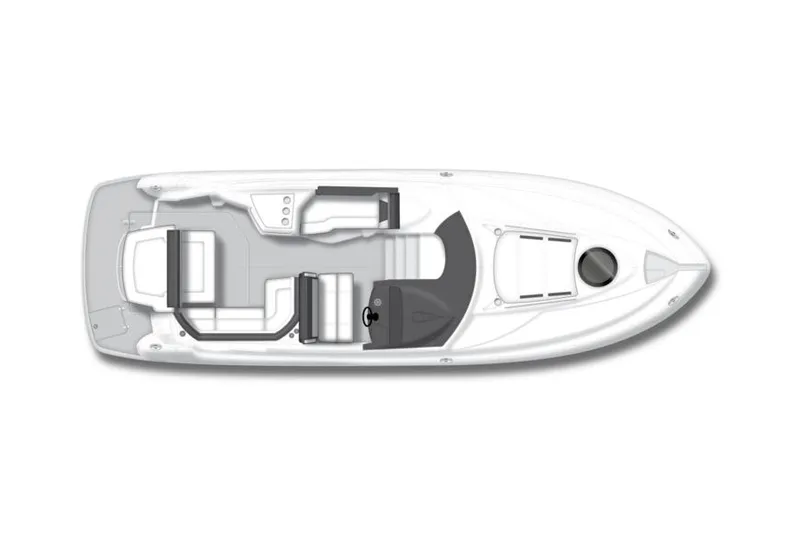 Slide: The Image of Close-up of 2022 Monterey 295 Sport Yacht emblem on sleek white hull. - 6