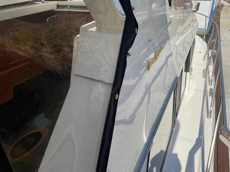 Slide: The Image of 1990 Ocean Alexander 440 Sundeck CPMY, side deck view. - 8