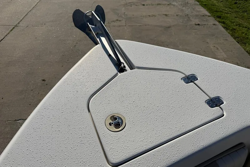 Slide: The Image of Bow of a 2019 Sea Chaser 24 HFC boat with anchor storage. - 27
