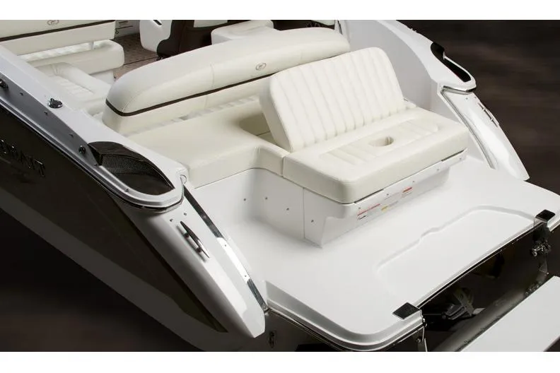 Slide: The Image of Manufacturer Provided Image: 2016 Cobalt R3 boat with white leather seating and swim platform. - 8