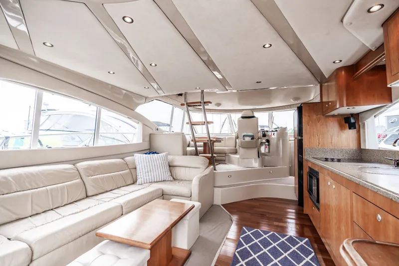 Slide: The Image of Interior of a 2001 Cruisers Yachts 5000 Sedan Sport with modern amenities. - 14