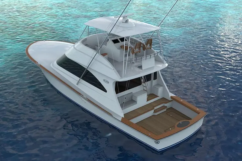 Slide: The Image of Manufacturer Provided Image: 2026 Ocean Yachts 54 Super Sport on clear blue water, showcasing sleek design. - 2