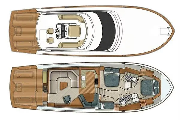 Slide: The Image of Manufacturer Provided Image: Floor plan of 2026 Ocean Yachts 54 Super Sport luxury yacht, showcasing interior layout. - 3
