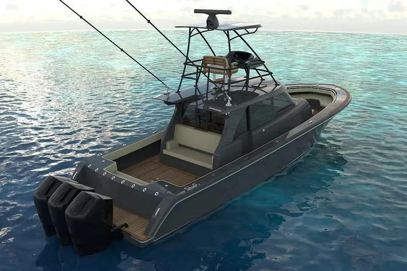 Slide: The Image of Manufacturer Provided Image: 2026 Ocean Yachts 46 CC luxury boat on clear blue water. - 4