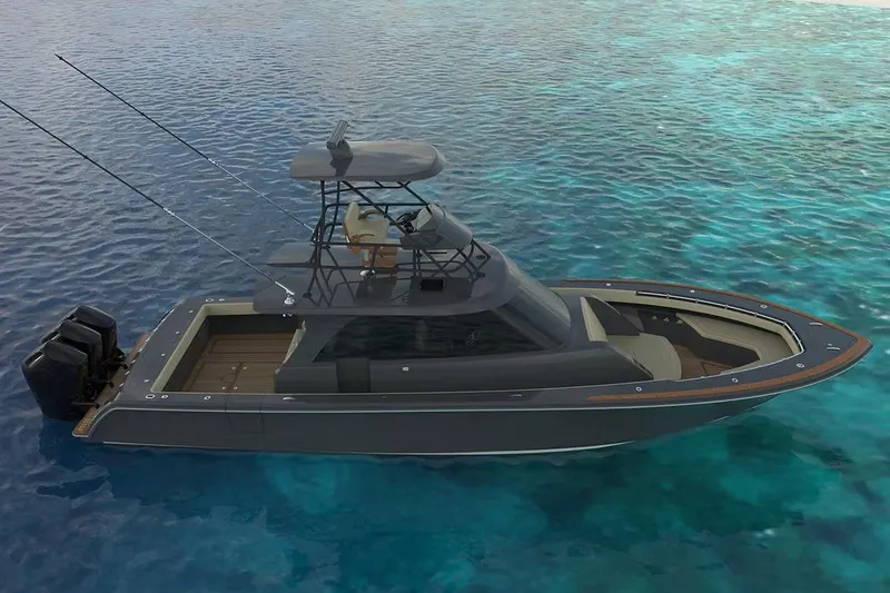 Slide: The Image of Manufacturer Provided Image: 2026 Ocean Yachts 46 CC cruising on clear blue waters. - 5