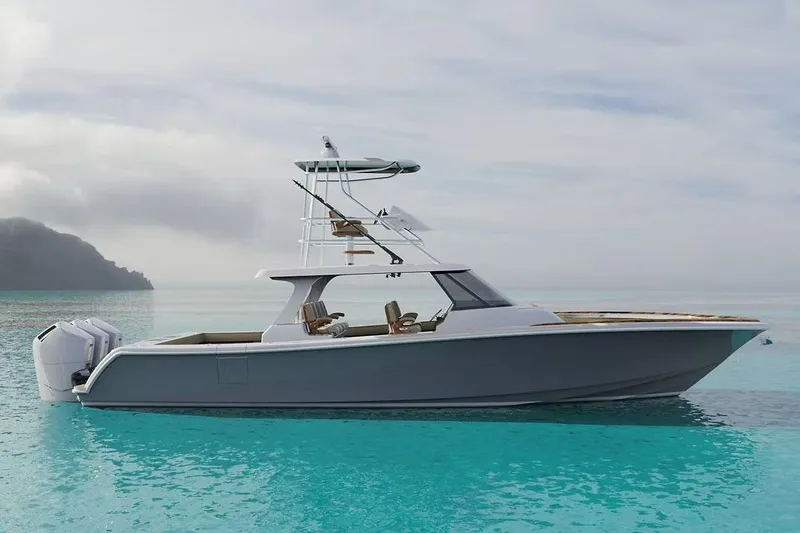 The Image of Manufacturer Provided Image: 2026 Ocean Yachts 46 Open in serene turquoise waters, showcasing sleek design and modern features. - 1